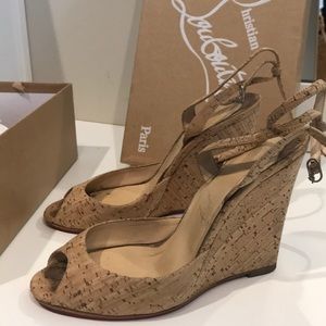 Christian louboutin cork wedges